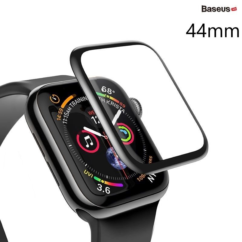 Kính cường lực Full viền 5 lớp chống trầy Baseus Full Screen Curved Tempered Glass dùng cho Apple Watch Series 1/2/3/4 - 38mm/42mm/40mm/44mm (0.3 mm, 3D, 9H Full Coverage Tempered Glass)