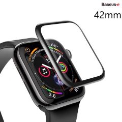 Kính cường lực Full viền 5 lớp chống trầy Baseus Full Screen Curved Tempered Glass dùng cho Apple Watch Series 1/2/3/4 - 38mm/42mm/40mm/44mm (0.23 mm, 3D, Full Coverage Tempered Glass)