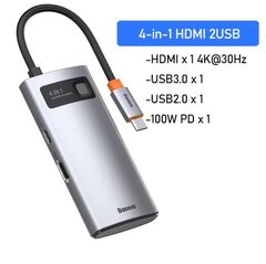 Bộ Hub Mở Rộng Đa Năng Baseus Metal Gleam Multifunctional Gen2 Cho Macbook/Laptop/iPad/Smartphone/Tablet (Gen2 New Upgrade Edition)