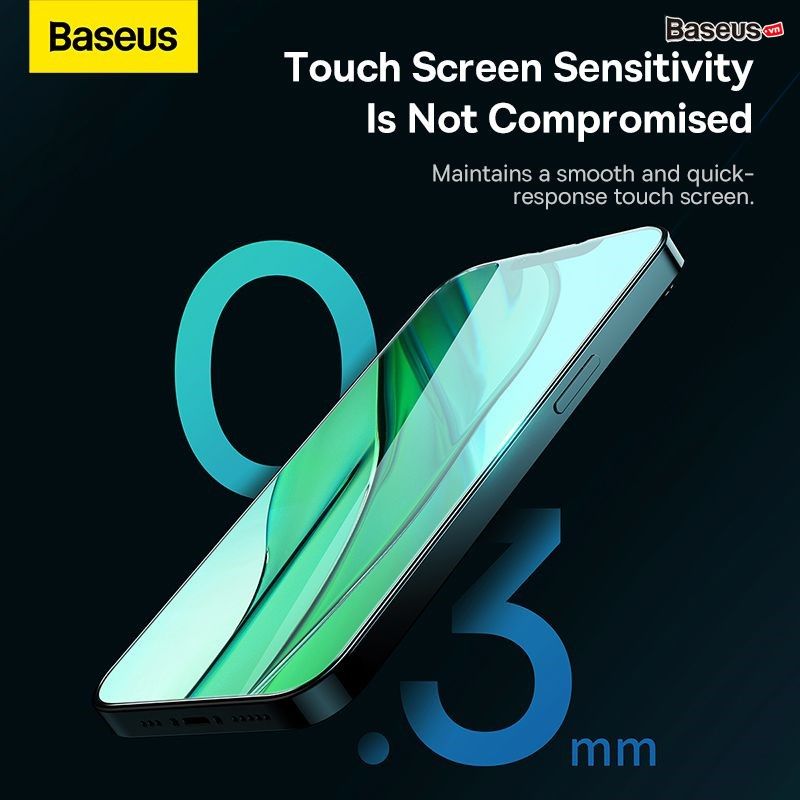 Kính Cường Lực Full HD 8K Cho iPhone 14 series Baseus All-glass Crystal Tempered Glass Film 0.3mm New 2022 (Full kính, full viền, Bộ 2 cái + Khung cố định hỗ trợ dán)