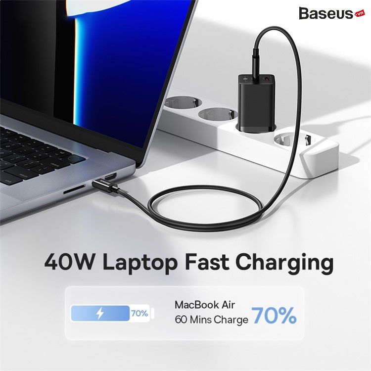 Củ Sạc Nhanh Baseus GaN5 Pro Fast Charger C+C 40W Dùng Cho iPhone Samsung Macbook iPad (Nhỏ gọn, sạc nhanh PD/Quick Charge)