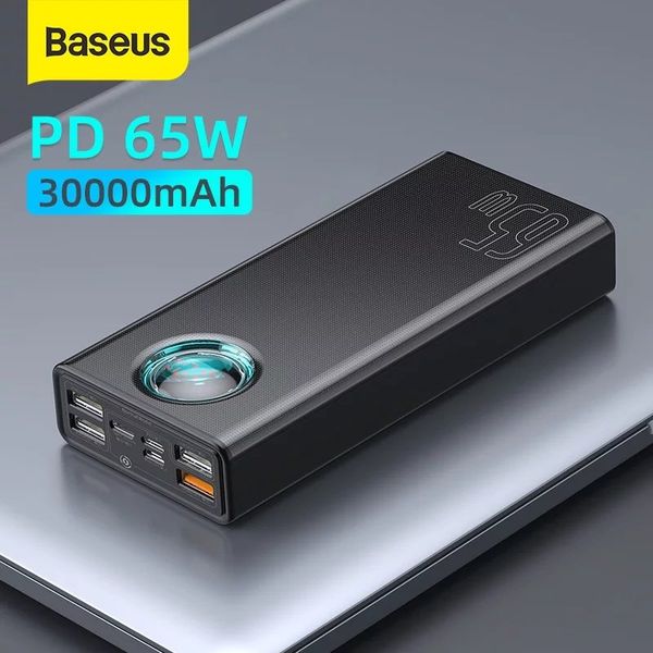 Pin sạc dự phòng đa dụng công suất cao Baseus Amblight Digital Display Quick Charge Power Bank (30000 mAh, 65W, USB*4 + Type C Input/Output + Lightning + Micro USB)