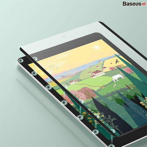 Miếng Dán Từ Tính Chống Trầy Baseus 0.15mm Full-cover Vac-sorb Paper-like Screen Protector cho IPad (Ipad Mini/Pro/Air)