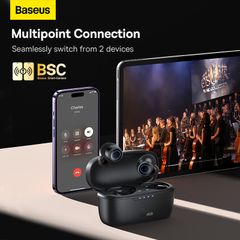 Tai Nghe Bluetooth Baseus Bowie MA10 True Wireless Earphones (ANC 48dB Noise Cancelling 140h Playtime Bluetooth 5.3, IPX6 Waterproof)