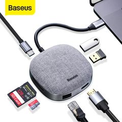 Hub chuyển đổi đa năng Baseus Fabric Series 7 in 1 Type-C Multifunctional HUB Adapter (2TB Data Reading, USB 3.0, Gigabit Network, 4K30hz, SD/TF, RJ45)