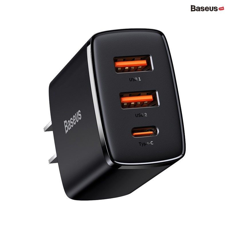 Cốc sạc nhanh siêu nhỏ gọn Baseus Compact Quick Charger 30W (USB dual port +Type C, 30w PD/QC3.0 Multi Quick Charge Support)