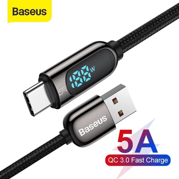 Cáp sạc nhanh có màn hình LED Baseus Display & Fast Charge Type C (40W, 5A, LED Display, Fast Charging/QC & Data Cable )