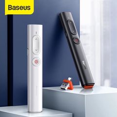 Bút trình chiếu thông minh Baseus Orange Dot PPT Wireless Presenter cho Macbook/Windows/Android (Youth version, 30m, 2.4Ghz USB/Type C Receiver, Red Laser Pointer/Presenter)