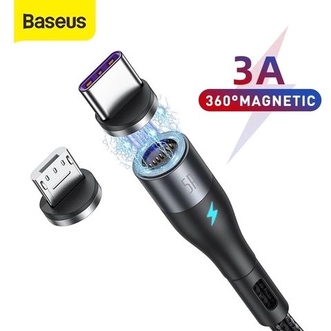 Cáp từ hỗ trợ sạc nhanh Baseus Zinc Magnetic Gen5 Safe Fast Charging Cable (USB to Lightning/Type C/Micro, Magnetic, Dustproof, Quick charge and Data Cable)