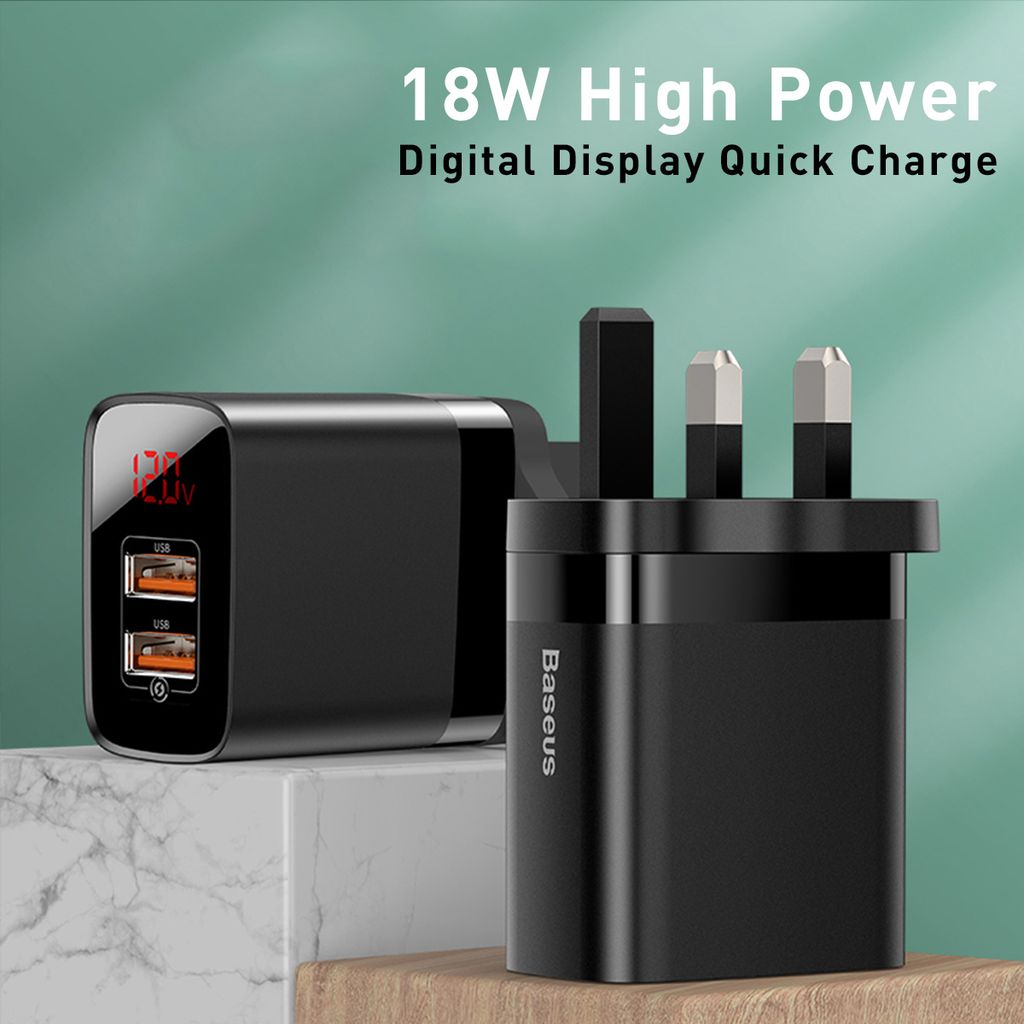 Bộ sạc nhanh PD3.0/QC 3.0 Baseus Mirror Lake PPS Digital Display Quick Charger (18W, 2 Ports,FCP/AFC/PPS/PD/QC 3.0 Full Quick Charge Protocol)