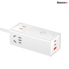 Bộ Sạc Nhanh Tích Hợp Dây Nguồn Nối Dài Baseus PowerCombo Digital PowerStrip 3AC +1U +2C 40W (Smart Auto Power Off , Baseus GaN5 Pro - Core Technology)