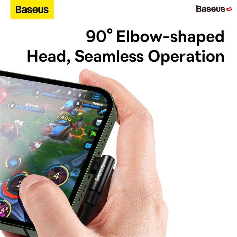 Cáp Sạc Nhanh IPhone 90 Độ Baseus MVP 2 Elbow-shaped Fast Charging Data Cable USB to iP 2.4A