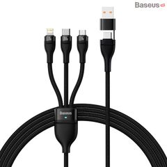 Cáp Sạc Nhanh Đa Năng 2 to 3 Baseus Flash Series Ⅱ 100W (USB + Type C to Type C + Lightning + Micro USB, 1.2m Fast Charge Cable)