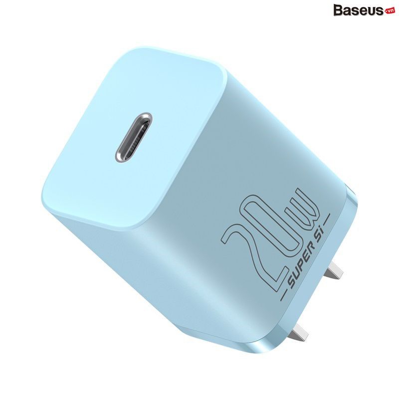 Bộ sạc nhanh, nhỏ gọn Baseus Super Si Quick Charger 20W dùng cho iPhone 12/iP11/XS Max (Type C, 20W/18W, PD/QC3.0 Quick charger)