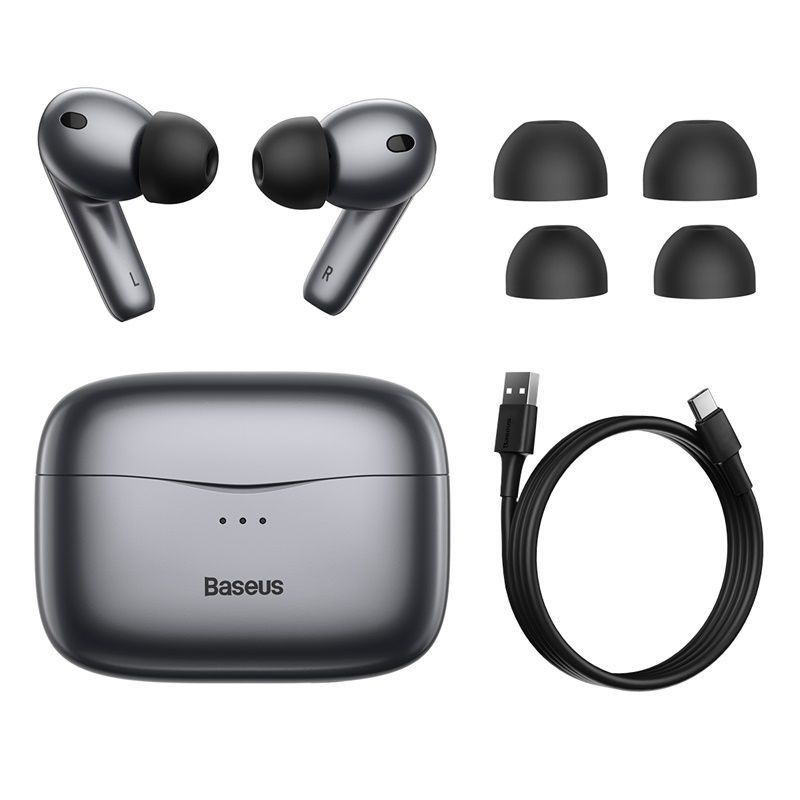 Tai nghe chống ồn chủ động Baseus SIMU ANC S2 (Chống ồn chủ động, Xuyên Âm, Hi-Fi/Stereo, AAC/SBS, Dual Core DSP, True Wireless Earphones)