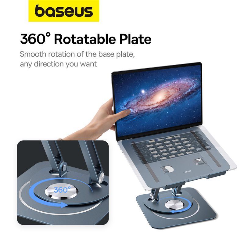 Giá Đỡ Tản Nhiệt Đa Năng Baseus UltraStable Pro Series Xoay 360 Độ Dùng cho Laptop/Macbook (Chất liệu kim loại cao cấp, điều chỉnh độ cao và góc nhìn)