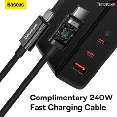 Củ Sạc Nhanh Baseus GaN5 Pro Fast Charger 140W (kèm cáp C to C, Type C*2 + USB, PD/QC4.0/QC3.0/AFC/FCP Quick-Charger)