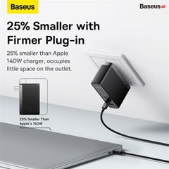 Củ Sạc Nhanh Baseus GaN5 Pro Fast Charger 140W (kèm cáp C to C, Type C*2 + USB, PD/QC4.0/QC3.0/AFC/FCP Quick-Charger)