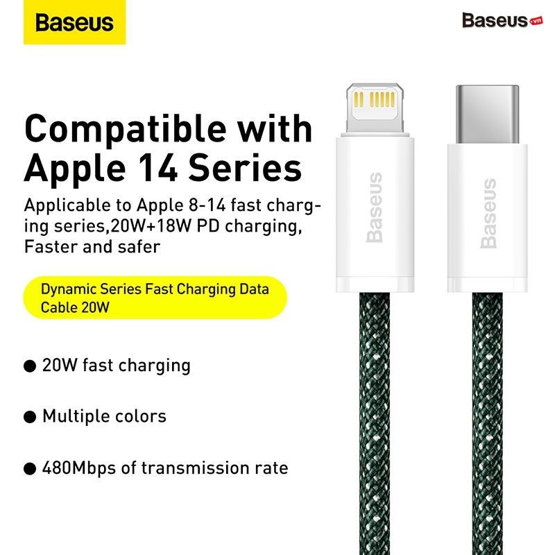 Cáp Sạc Nhanh Siêu Bền Baseus Dynamic 2 Series Type C to Lightning PD 20W cho iPhone (Fast Charging Data Cable)