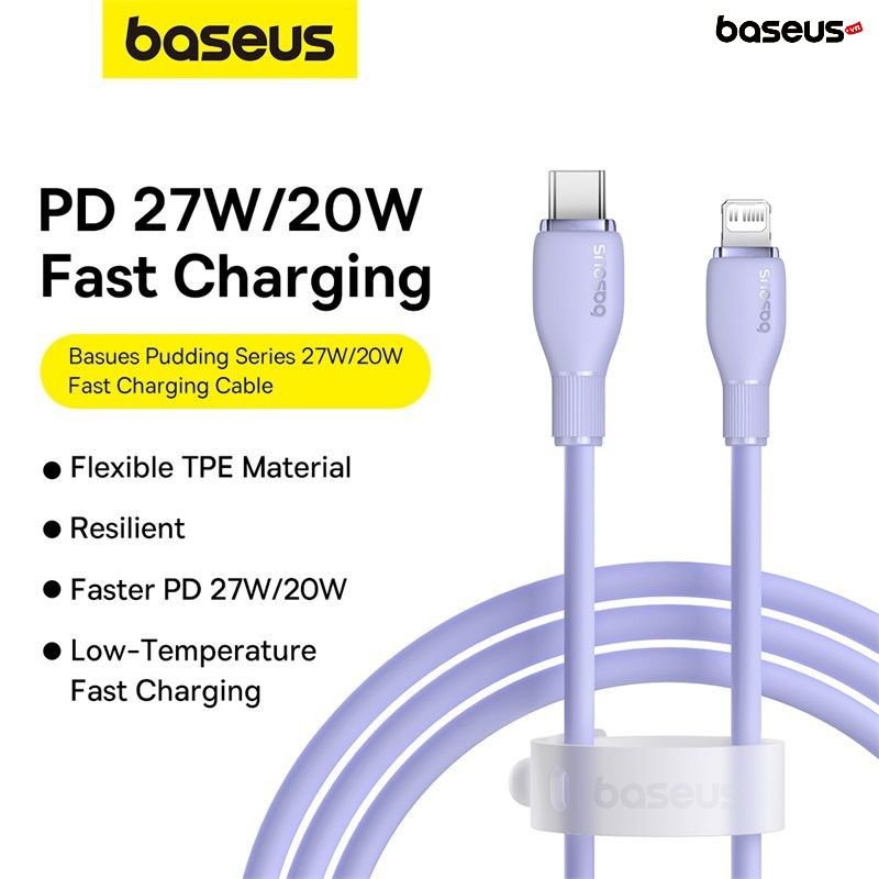 Cáp Sạc Nhanh Cho iPhone iPad Baseus Pudding Series Type C to Lightning PD 20W (Fast Charging Data Cable)