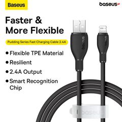 Cáp Sạc Nhanh Cho iPhone iPad Baseus Pudding Series USB to Lightning 2.4A (Fast Charging Data Cable)