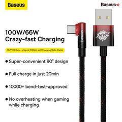 Cáp Sạc Nhanh 90 Độ Baseus MVP 2 Elbow-shaped Fast Charging Data Cable USB to Type-C 100W