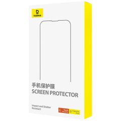 Kính Cường Lực Chống Ánh Sáng Xanh Baseus Corning Series Full-Coverage Eye-Protection Tempered Glass Screen Protector with Built-in Dust Filter for iP 15 Pro