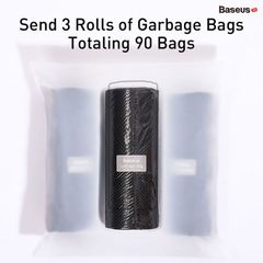 Túi chứa đồ tiện dụng gắn lưng ghế trên xe hơi Baseus Large Garbage Bag (Túi lớn, da PU, nắm đậy kim loại có nam châm)