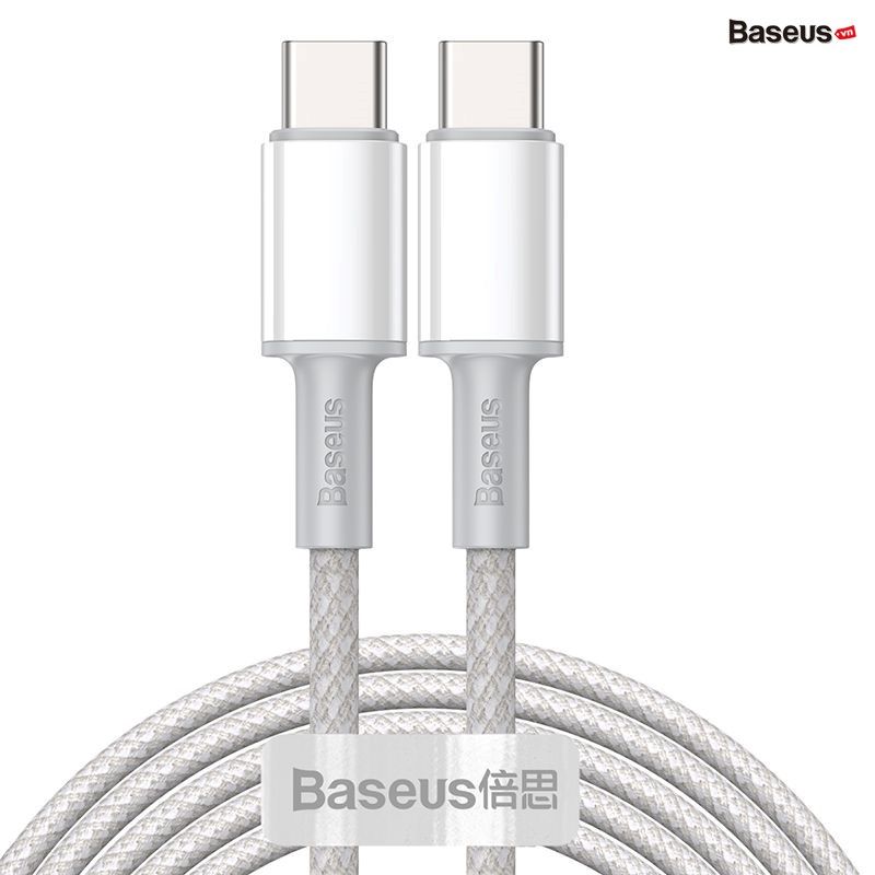 Cáp sạc nhanh siêu bền C to C Baseus High Density Braided PD 100W (5A/20V, E-marker Chip, Type C to Type C Fast Charging Data Cable)