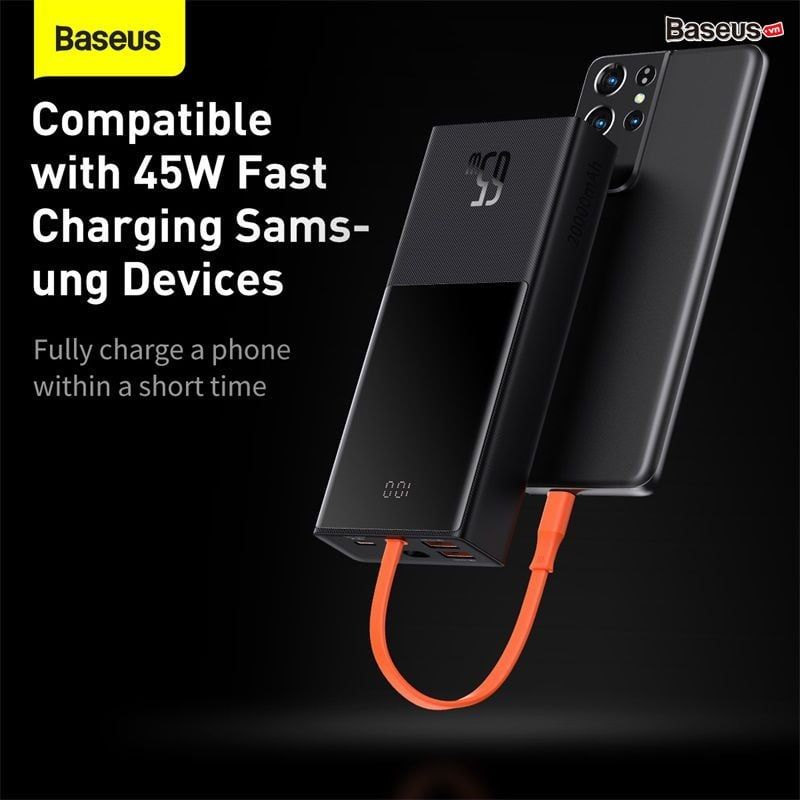 Pin dự phòng công suất cao Baseus Elf Digital Display Fast Charging Power Bank 65w 20000mhA