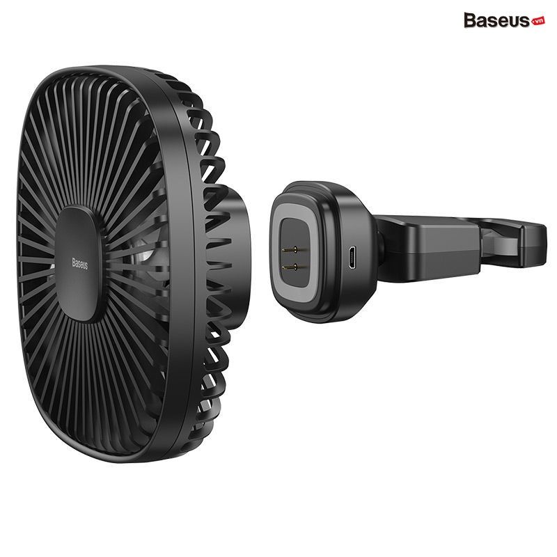 Quạt mini gắn lưng ghế dùng trên xe ô tô Baseus Natural Wind Magnetic Rear Seat Fan (Pin sạc 1000mAh, 2 cấp tốc độ, kết nối từ tính)