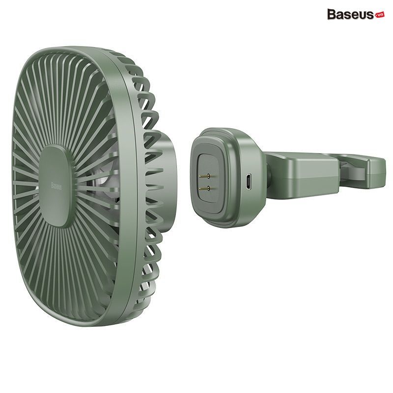 Quạt mini gắn lưng ghế dùng trên xe ô tô Baseus Natural Wind Magnetic Rear Seat Fan (Pin sạc 1000mAh, 2 cấp tốc độ, kết nối từ tính)