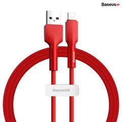 Cáp sạc nhanh 2.4A cho iPhone Baseus Silica Gel Lightning Cable (2.4A/480Mbps, 1m, Metal SR Siêu bền, Chống bám bẩn, chống gảy đầu cáp)