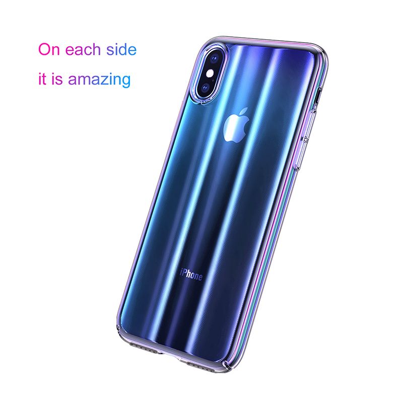 Ốp lưng trong suốt chuyển màu Baseus Aurora Case cho iPhone XS/ XR / Xs Max (Luxury Gradient Hard Plastic Case)