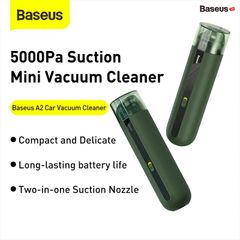 Máy hút bụi pin sạc cầm tay dùng cho xe hơi Baseus A2 Car Vacuum Cleaner (70W, 5000Pa, Vacuum Portable Cleaner for Car)