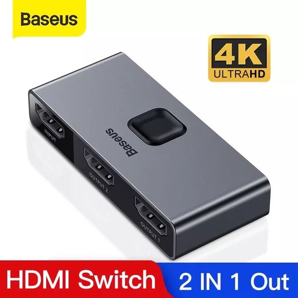 Thiết bị chia cổng HDMI 2 chiều Baseus Matrix HDMI Splitter (2 Devices to 1 Screen or 1 Device to 2 Screen, Support 4K30Hz/4K60Hz)