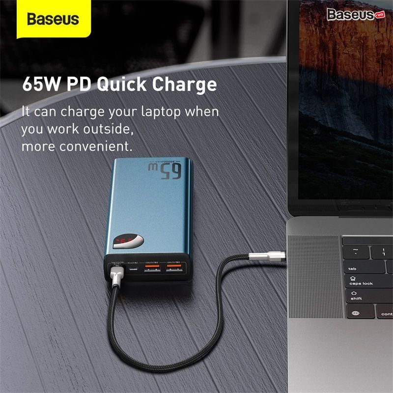 Pin dự phòng sạc nhanh Baseus Adaman Metal Digital Display Quick Charge Power Bank cho Smartphone/iPad/Macbook/Laptop (65W, 20000mAh, QC3.0/PD3.0/SCP/AFC Quick charge Power Bank)