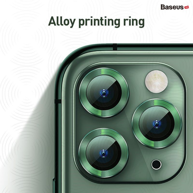 Bộ ốp viền kim loại tích hợp cường lực chống trầy Camera Baseus Alloy Protection Ring Lens Film dùng cho iPhone 11/iP 11 Pro/Pro Max