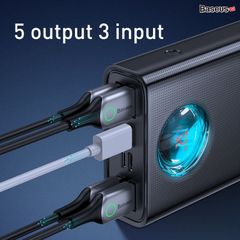 Pin sạc dự phòng đa dụng công suất cao Baseus Amblight Digital Display Quick Charge Power Bank (30000 mAh, 65W, USB*4 + Type C Input/Output + Lightning + Micro USB)