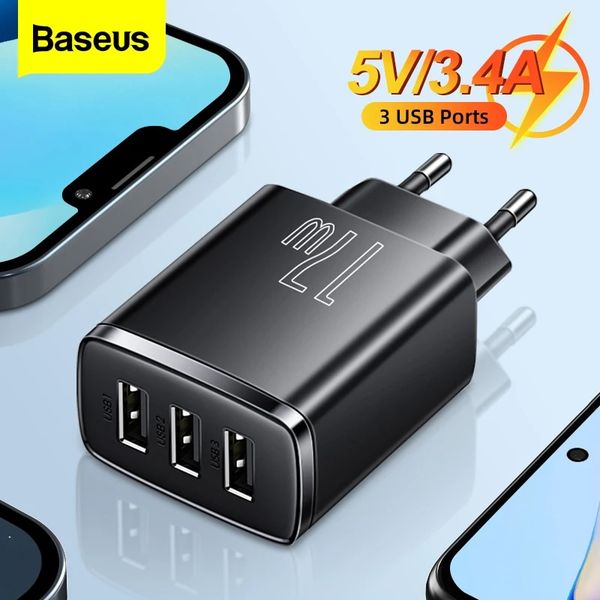 Bộ Sạc Đa Năng Baseus Compact Charger 3 Cổng Sạc 17W