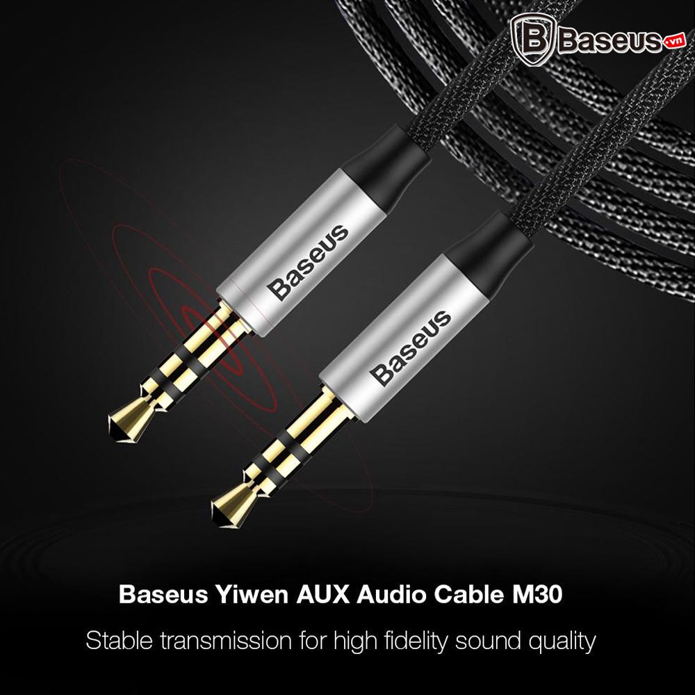 Dây cáp âm thanh chất lượng cao AUX Audio 3.5 Baseus M30 (Aux Cable 3.5mm Jack Male to Male)