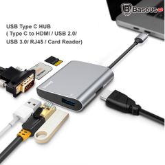 Hub USB Type C tốc độ cao Baseus (USB type C to Hub USB 3.0/2.0, SD/ TF Card Reader, HDMI, LAN RJ45)