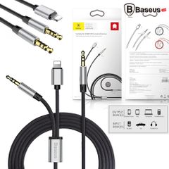 Cáp chuyển âm thanh chất lượng cao Baseus L33 cho iPhone 6/ 7/ 8/ iPhone X (Aux Audio 3.5mm sang Aux Audio 3.5mm + Lightning / 120cm)