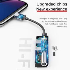 Bộ chuyển cổng Lightning sang Dual Lightning + Audio AUX 3.5mm Baseus L52 cho iPhone/ iPad