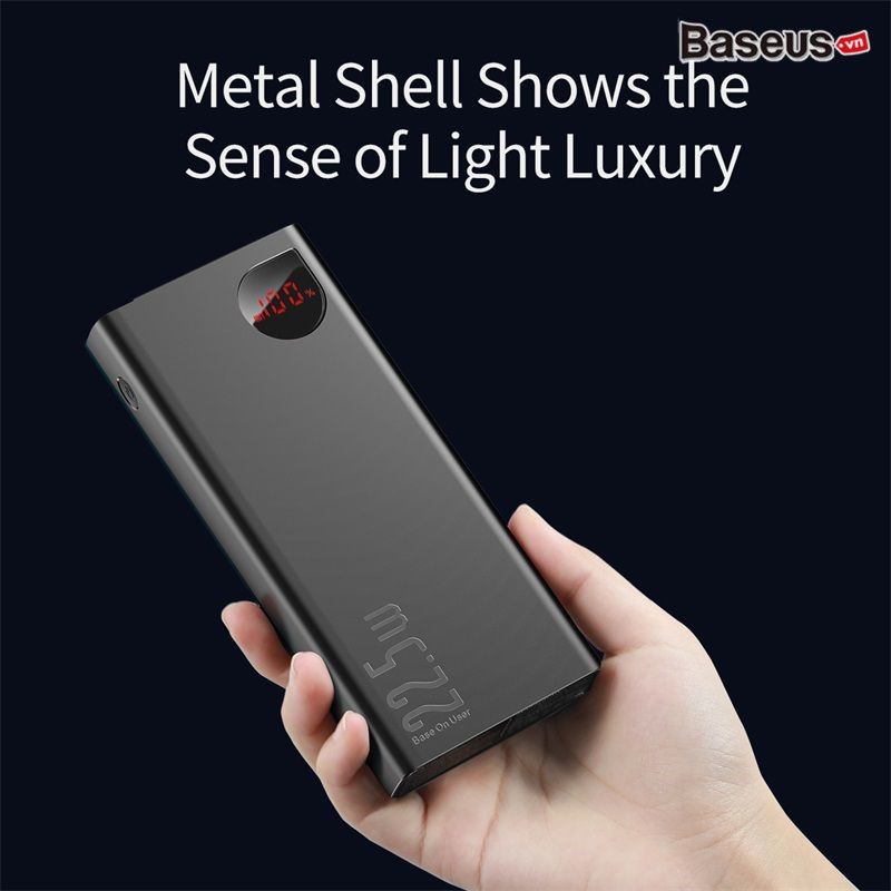 Pin dự phòng sạc nhanh, vỏ kim loại Baseus Adaman Metal Digital Display Quick Charge Power Bank  (10.000mAh/20.000mAh, 22.5W, PD/QC3.0 Quick charge Power Bank, 2022 New Edition)