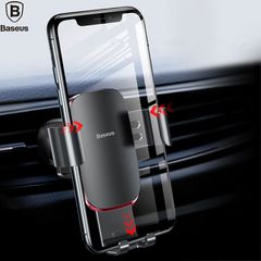 Bộ đế giữ điện thoại khóa tự động dùng cho xe hơi Baseus Metal Age Gravity Car Mount LV229（Air Outlet Version - Gắn khe gió máy lạnh）