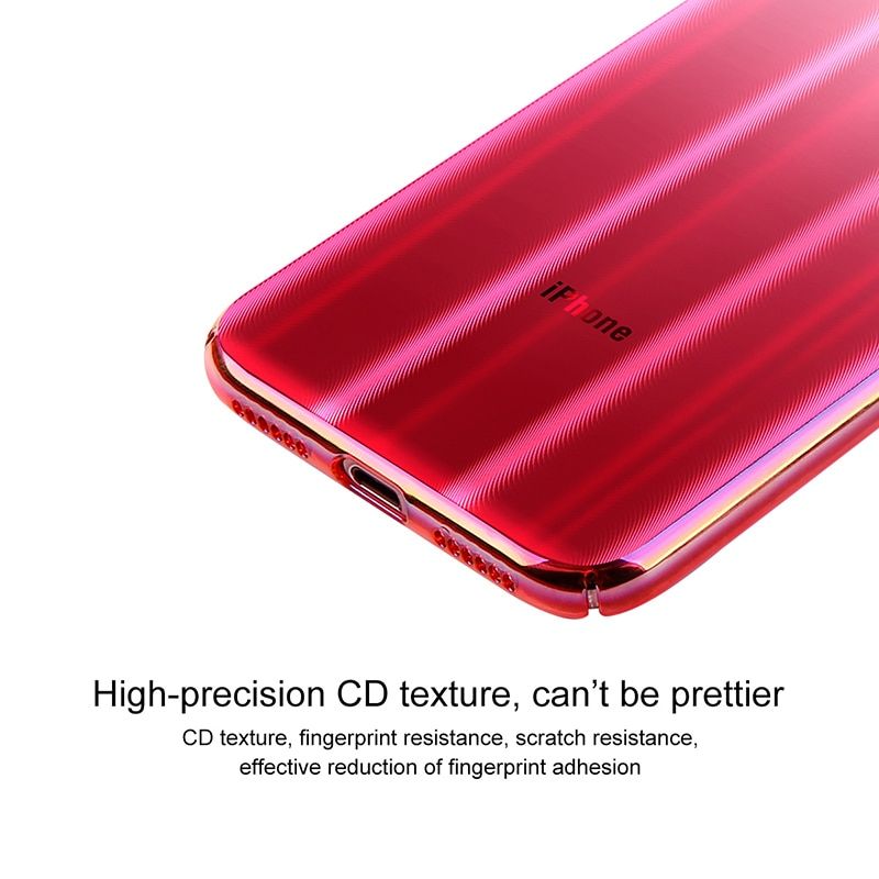 Ốp lưng trong suốt chuyển màu Baseus Aurora Case cho iPhone X (Luxury Gradient Hard Plastic Case)