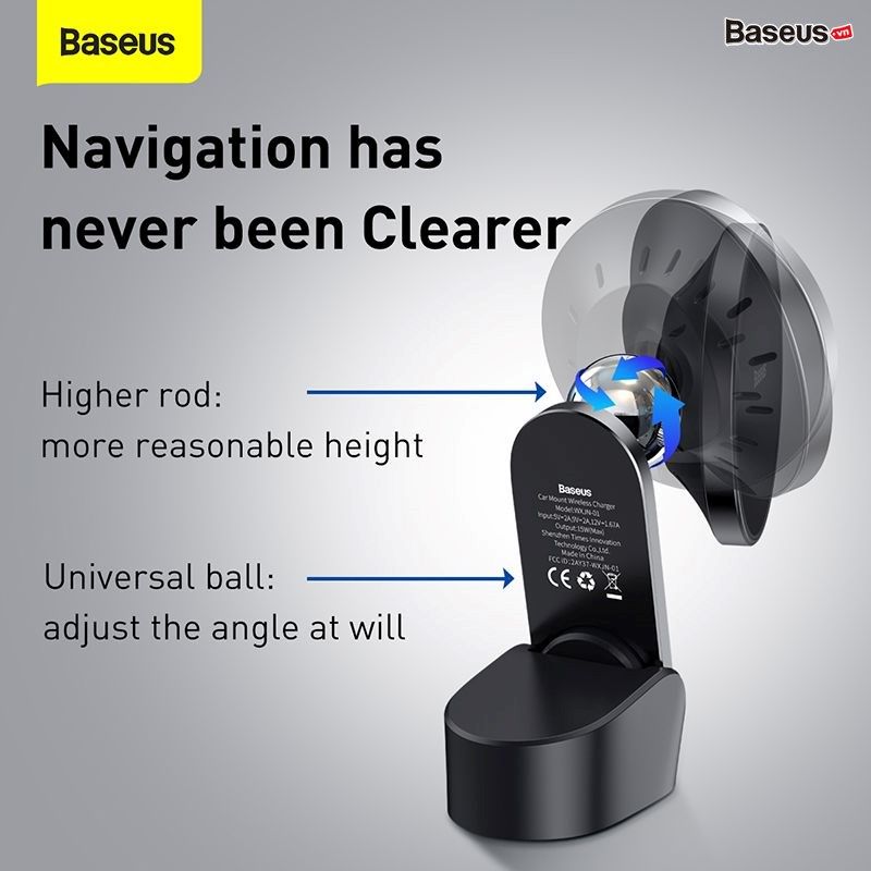 Đế giữ điện thoại tích hợp nam châm và Sạc không dây dùng trên xe ô tô Baseus Big Energy Car Mount Wireless Charger (15W, Magsafe Wireless Quick Charger and Holder for Car)