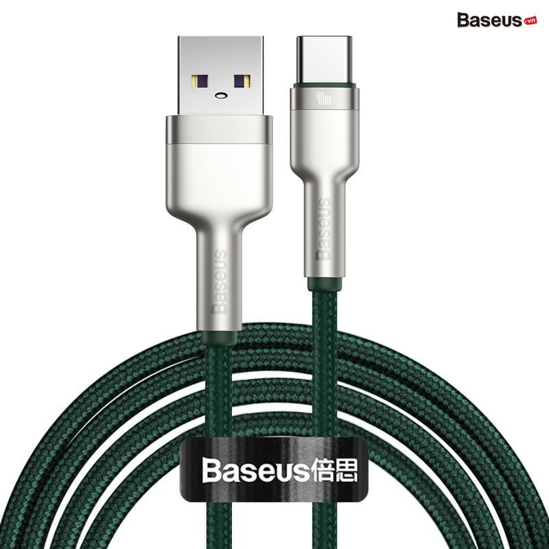 Cáp sạc nhanh, siêu bền Baseus Cafule Metal Series Type C 40W (USB to Type C, Zinc Alloy Material, Super Quick charge & Data Cable)