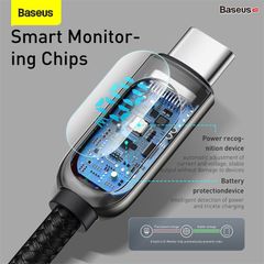 Cáp sạc nhanh C to C 100W Baseus Display Fast Charging Data Cable (100W, 20V/5A, 480Mbps, LED indicator, E-marker chip, QC/PD Quick charge cable)